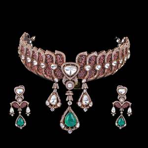 Pranali Polki Designer Gold-Plated Choker Set for Bridal Wedding Festival - Product Image 3