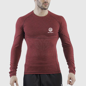Camiseta de compresión con diseño de logotipo personalizado para hombre, ajuste slim, manga larga, ligera. - Product Image 3