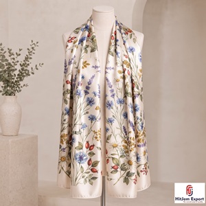 Écharpe longue en tissu imprimé de luxe, douce, étiquette blanche, faible MOQ, personnalisation de marque, fabricant textile OEM ODM - Product Image 1
