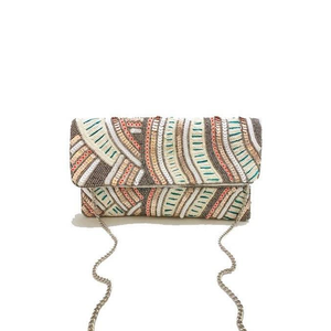 Stylish <b>Red</b> Seed Beads Embroidery Clutch <b>Handbag</b> for Women and Girls Handcrafted Fashion Accessory Beaded Clutch - Product Image 5