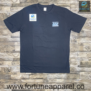 เสื้อยืดคอโอ แขนสั้น ลายทาง ผู้ชาย ยี่ห้อ Fortune Apparel ผ้าฝ้าย ทรงปกติ สวมใส่สบาย ระบายอากาศได้ดี พิมพ์ลายดิจิตอลด้านหน้า น้ำหนัก 320 กรัม - Product Image 1