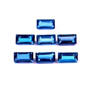Lote al por mayor de piedras preciosas sueltas de topacio azul de Londres natural de 3x6mm, corte baguette facetado y calibrado, calidad AAA++ para fabricación de joyas. - Product Image 1