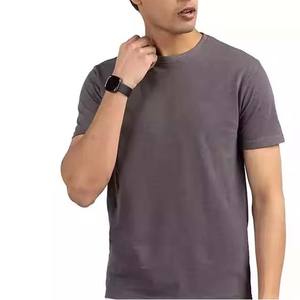 Camiseta de Cuello Redondo de Manga Corta, Color Sólido, de Algodón Puro de 270g, Tejido de Punto, para Hombre, con Fibra de Algodón y Bambú, Impresión Personalizada - Product Image 5