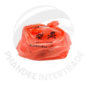Customizable Red Biohazard <b>Medical</b> Waste <b>Bag</b> on Roll HDPE Disposable with Secure PP String for Hospital Use - Product Image 4