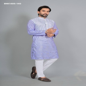 Collection de kurtas et pyjamas en rayonne de qualité supérieure avec broderies Zari sur toute la surface et motifs ombrés, fabriqués en Inde, vente en gros. - Product Image 1