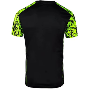 <b>Men's</b> <b>Black</b> Neon Green Patterned Raglan Sleeve Sporty T-<b>Shirt</b> Quick Dry <b>Slim</b> <b>Fit</b> O-Neck Knitted Polyester - Product Image 3