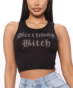 Camiseta Corta con Letras de Diamantes de Imitación Y2K para Mujer, Ajustada, de Manga Corta, de Algodón, Informal, Estilo Urbano - Product Image 4