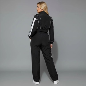 Clothing Custom Vendor Blank Y2k <b>Tracksuit</b> Girls Lady Cropped Slim Fit Hoodie Set Distressed Sweatsuit Women - Product Image 4
