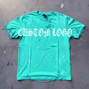 Customized Logo 275gsm Heavyweight 100% Pure Cotton Knitted O-Neck Solid <b>Box</b> T-Shirt Men Shoulder <b>Drop</b> Oversized - Product Image 1