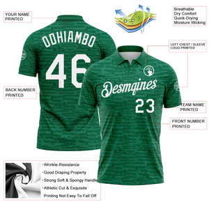 Polo de sport vert premium, fournisseur de logos personnalisés, vêtements d'équipe en polyester à séchage rapide, production de qualité export sous marque privée - Product Image 3