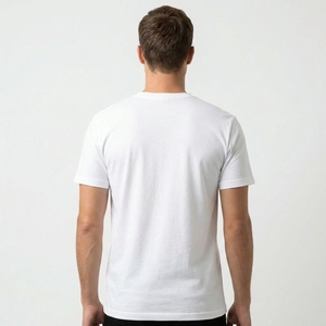 T-shirt uni en maille moutarde avec motif lettres, impression vinyle par transfert thermique, tissu respirant, vente en gros - Product Image 4