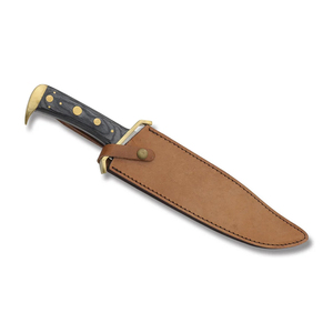 Couteau de chasse et de camping Bowie avec construction en acier inoxydable, design utilitaire pour l'extérieur, poignée ergonomique et étui - Product Image 4