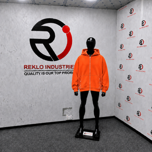 Sudadera con capucha oversize con cremallera completa y pedrería naranja, estilo streetwear, personalizada con brillo, casual, unisex, de moda. - Product Image 3