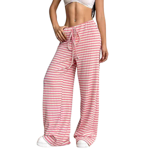 Pantalon décontracté ample pour femme, coupe droite, respirant, écologique, taille élastique mi-haute, devant plat, pour un confort tout au long de la journée, hiver - Product Image 3