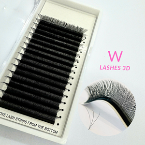 Meilleures ventes : Plateau de cils professionnels en gros W Lash 3D 4D 5D, épaisseur 0.07, longueur 8-20mm, Easy Fan, en fibre synthétique PBT, Marque privée - Product Image 2