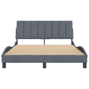 Cadre de lit rembourré en velours gris foncé Hanko sans matelas, tailles disponibles : 53,9 x 74,8 pouces - Product Image 5