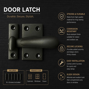 SHUBHAM Traditional Brass Casement <b>Window</b> Fastener Sash Lock <b>Window</b> <b>Latch</b> Screw Mount Hardware for Bedroom Door - Product Image 4