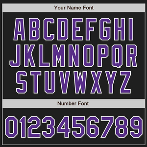 Custom Black <b>Baseball</b> Jersey With Purple Team Name And Number Sublimated Print Men's Short Sleeve Breathable Sport Apparel - Product Image 3