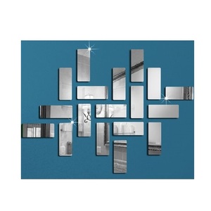 Modern Acrylic <b>Mirror</b> Wall Sticker 3D Rectangle DIY Wall Art <b>Tiles</b> Frameless Self Adhesive <b>Mirror</b> Decor for Living Room Wall Art - Product Image 1