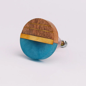 Boutons de commode en bois faits à la main, bleus, ronds, pour armoires, poignées de porte, tirants de tiroir, vente en gros, lot en vrac - Product Image 1