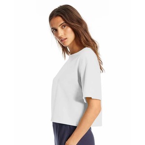 INDEX APPAREL Women's Black Crop <b>Top</b> T-Shirt Crew Neck Short Sleeve Loose Fit Solid Color Casual All Seasons Wear - Product Image 6
