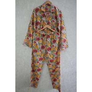 Conjunto de Pijama de Algodón para Mujer, Estampado, Suave, Cómodo, Transpirable, Ropa de Dormir, Ropa de Casa, Dos Piezas - Product Image 3
