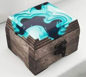 Handmade Customizable Resin Jewelry <b>Box</b> with Art Inlay Multi-Use Storage for <b>Keepsakes</b> & Jewelry From India - Product Image 2