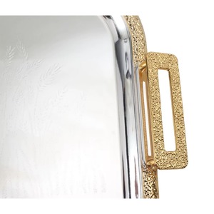 Direct Factory Supply Premium Quality Metal Made Rectangle Shape Food Items Serving Luxury <b>Tray</b> Coffee Table Centerpiece - Product Image 3