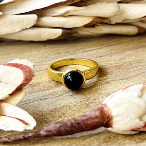 New Arrival Minimalist Onyx <b>Ring</b> Boho Brass <b>Rings</b> For Women 18k Gold Plated <b>Dainty</b> Band Minimal Jewelry for Wholesale/OEM/ODM - Product Image 1