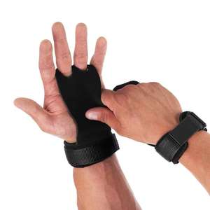 Palm <b>Hand</b> Protectors PU Three-Finger Anti-Slip Adjustable Lightweight <b>Hand</b> <b>Grip</b> for Pull-Up Weight Lifting Training Gymnastics - Product Image 1