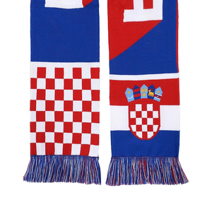Écharpe unisexe en tricot double couche à motif éventail, accessoire chaud pour supporters d'événements sportifs - Product Image 3