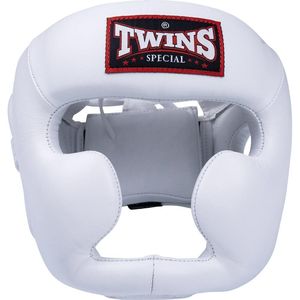 Twins Muay Thai BGVL Boxing <b>Gloves</b> with Chin & Cheek White Head Guard Premium Leather Boxing Sparring Kit - Product Image 2