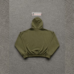 Sudadera con capucha moderna verde oversize con cremallera y bolsillos utilitarios para uso diario y estilo urbano, corte regular. - Product Image 6