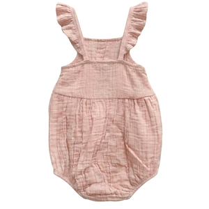 Cot & Candy - Body de Muselina Orgánica sin Mangas con Volantes para Bebé, Color Rosa Pálido - Product Image 1