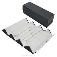 Astrid Étui de rangement personnalisé avec logo, 9 anneaux, en bois MDF, style classique rétractable, facile à nettoyer, pour bijoux