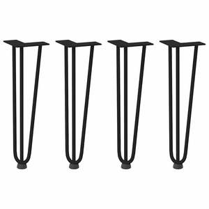 Patas de Mesa Ajustables de Acero Sólido Negro de 16.5 Pulgadas de Alto, para Mesas de Centro, con Diseño Elegante - Product Image 2