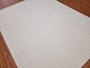 pure white Abstract Geometric Wool Rug Handmade Minimalist <b>Carpet</b> Holiday Gift Home Decor Christmas Gift for Picnic - Product Image 2