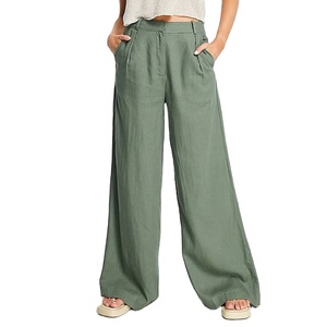 Nuevo estilo francés, última moda, pantalones informales de verano y pantalones de cintura alta para mujer, pantalones de pierna ancha, ropa oficial - Product Image 2