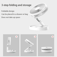 Ventilateur pliable portable USB rechargeable 7200 mAh, mini-refroidisseur d'air à circulation d'air, le plus vendu aux États-Unis