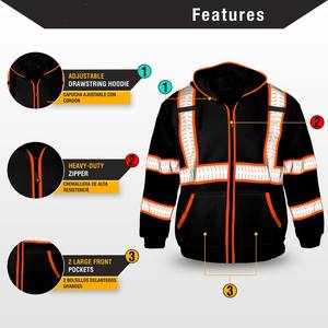 Chaqueta de Seguridad Corporativa Personalizable con Bandas Reflectantes de Alta Visibilidad, 100% Poliéster, Ropa de Trabajo Funcional para Personal de Tierra de Aeropuertos y Puertos - Product Image 4