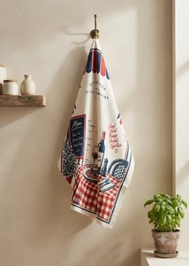 Essuie-tout en coton de qualité supérieure |   Essuie-mains de cuisine imprimé style Bistro français, thème Cuisine et Bonnes Mangeries |   Serviette de cuisine décorative sur le thème des restaurants et de la restauration - Product Image 4