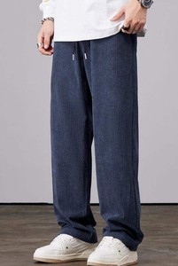 Pantalon de costume homme en coton léger, taille mi-haute, coupe droite évasée, style business décontracté, avec braguette zippée, pour l'automne - Product Image 2