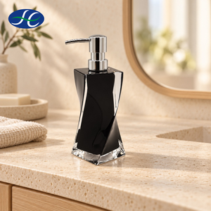 Nuevo Dispensador de Jabón Acrílico para Baño, con Bomba de Presión, Diseño Europeo, Juego de Siete Piezas, Color Negro - Product Image 2