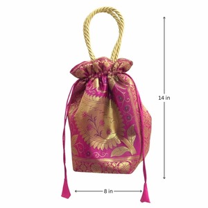 Premium Quality Meher Banarasi Silk Potli <b>Bag</b> Available for Affordable Price from India - Product Image 3