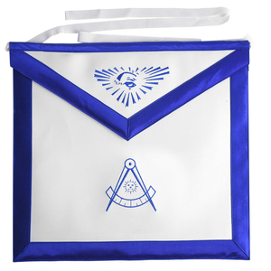 Past Master Blue Lodge <b>Apron</b> - <b>White</b> Tape Ties Premium Masonic <b>Aprons</b> crafted with fine embroidery, - Product Image 1