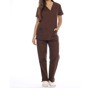 Blusa Médica Morada con Cuello en V y Manga Corta para Mujer, con Bolsillos, Uniformes de Hospital - Product Image 5