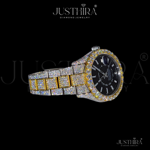 Reloj de Pulsera Deportivo de Moda con Logotipo Personalizado, Caja de Acero Inoxidable, Cuarzo, Colección Hip Hop, Esfera con Incrustaciones de Diamantes Moissanite Grandes - Product Image 4
