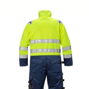 Men's High Visibility Workwear Coverall Reflective Safety Protective Polyester Uniform Industrial Use - Product Image 3