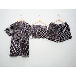 Conjunto de Pijama de Verano para Mujer, Transpirable, 100% Algodón, Manga Corta, Estampado Floral, Camiseta de Dormir Suave de Secado Rápido, Lavable a Máquina - Product Image 1