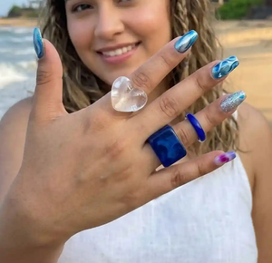 Ensemble de bijoux de mode chrétien moderne pour femmes, alliances en résine pour mariage et fête - Product Image 4